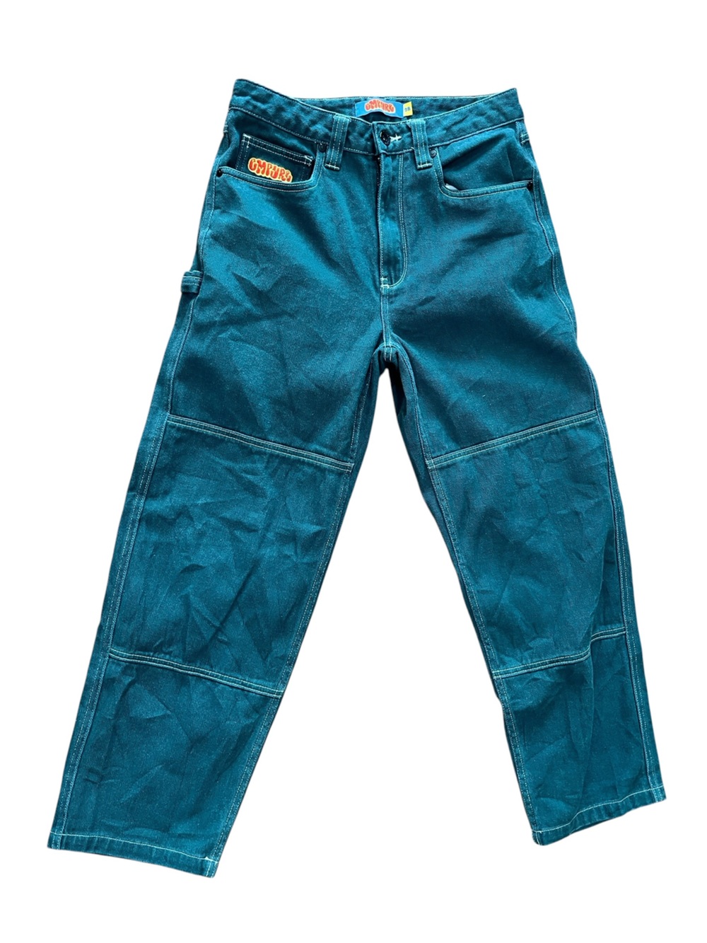 Empyre Jeans Green Relaxed Fit Denim Straight Leg Baggy Skater 90s 28W